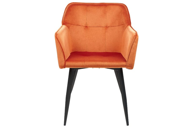Sett med 2 spisestoler Jasmin - Oransje, svart - Møbler - Stoler - Spisestuestoler & kjøkkenstoler