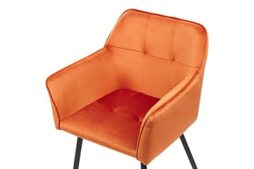 Sett med 2 spisestoler Jasmin - Oransje, svart - Møbler - Stoler - Spisestuestoler & kjøkkenstoler