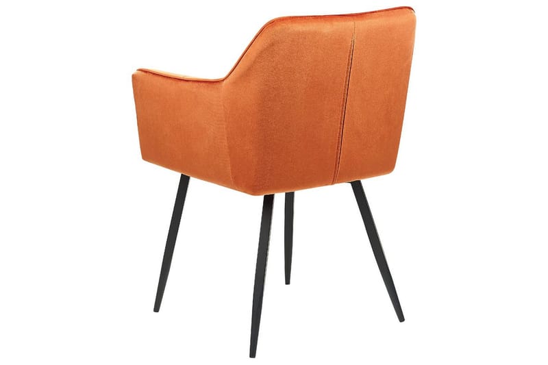 Sett med 2 spisestoler Jasmin - Oransje, svart - Møbler - Stoler - Spisestuestoler & kjøkkenstoler