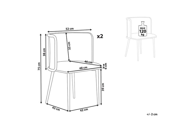 Sett med 2 spisestoler Kobuk - Møbler - Stoler - Spisestuestoler & kjøkkenstoler