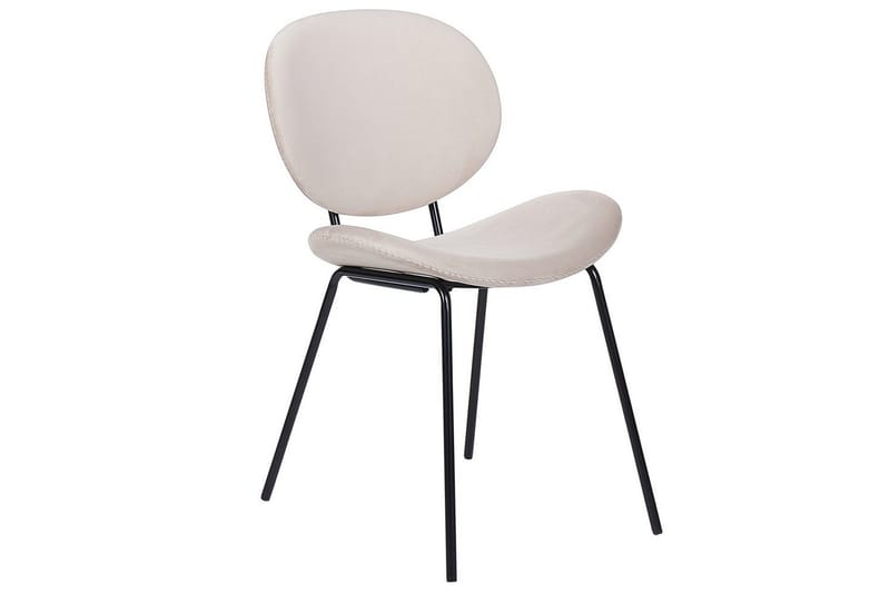 Sett med 2 spisestoler Luana - Beige, svart/Fløyel - Møbler - Stoler - Spisestuestoler & kjøkkenstoler