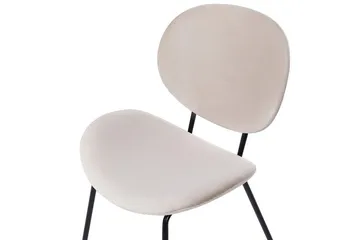 Sett med 2 spisestoler Luana - Beige, svart/Fløyel - Møbler - Stoler - Spisestuestoler & kjøkkenstoler