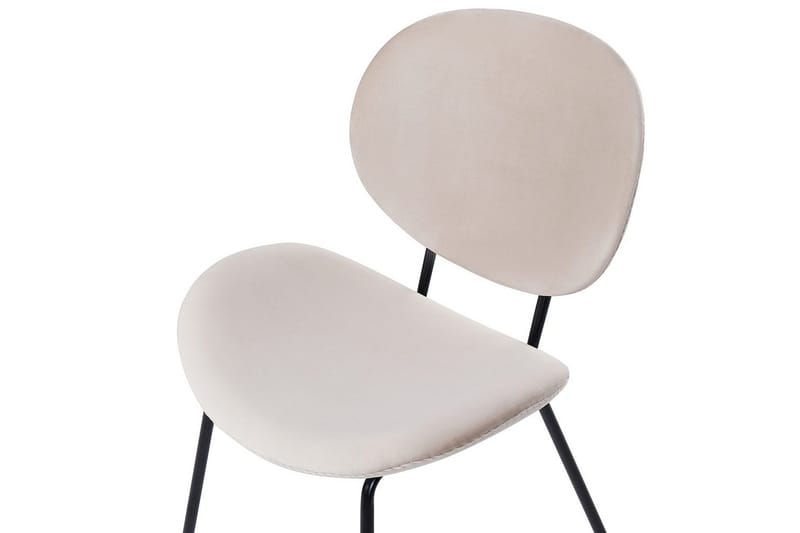 Sett med 2 spisestoler Luana - Beige, svart/Fløyel - Møbler - Stoler - Spisestuestoler & kjøkkenstoler