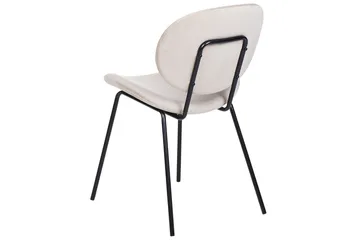 Sett med 2 spisestoler Luana - Beige, svart/Fløyel - Møbler - Stoler - Spisestuestoler & kjøkkenstoler