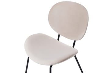 Sett med 2 spisestoler Luana - Beige, svart/Fløyel - Møbler - Stoler - Spisestuestoler & kjøkkenstoler