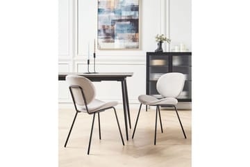 Sett med 2 spisestoler Luana - Beige, svart/Fløyel - Møbler - Stoler - Spisestuestoler & kjøkkenstoler
