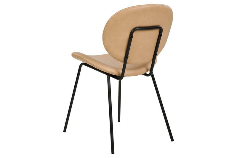 Sett med 2 spisestoler Luana - Beige, svart/Kunstlær - Møbler - Stoler - Spisestuestoler & kjøkkenstoler