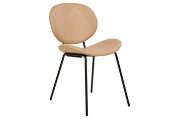 Sett med 2 spisestoler Luana - Beige, svart/Kunstlær - Møbler - Stoler - Spisestuestoler & kjøkkenstoler