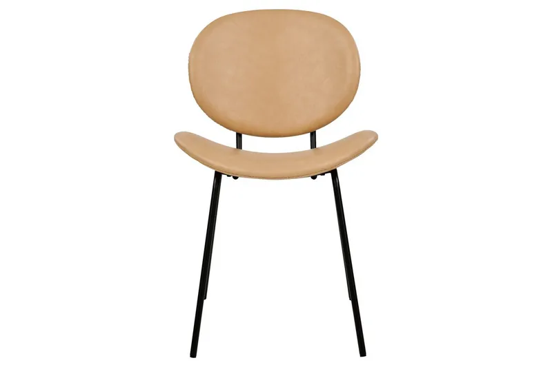 Sett med 2 spisestoler Luana - Beige, svart/Kunstlær - Møbler - Stoler - Spisestuestoler & kjøkkenstoler