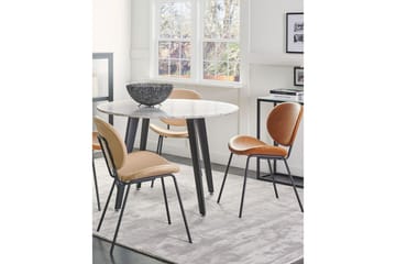 Sett med 2 spisestoler Luana - Beige, svart/Kunstlær - Møbler - Stoler - Spisestuestoler & kjøkkenstoler
