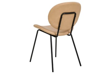 Sett med 2 spisestoler Luana - Beige, svart/Kunstlær - Møbler - Stoler - Spisestuestoler & kjøkkenstoler