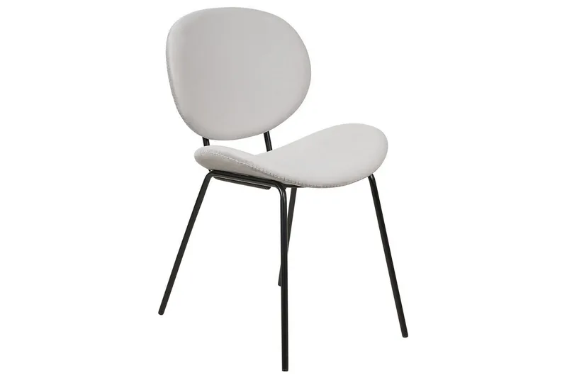 Sett med 2 spisestoler Luana - Grå, svart/Fløyel - Møbler - Stoler - Spisestuestoler & kjøkkenstoler