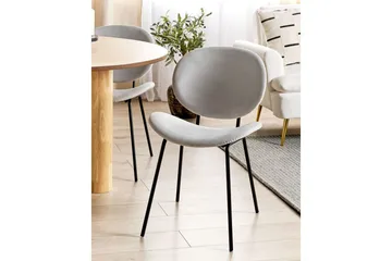 Sett med 2 spisestoler Luana - Grå, svart/Fløyel - Møbler - Stoler - Spisestuestoler & kjøkkenstoler