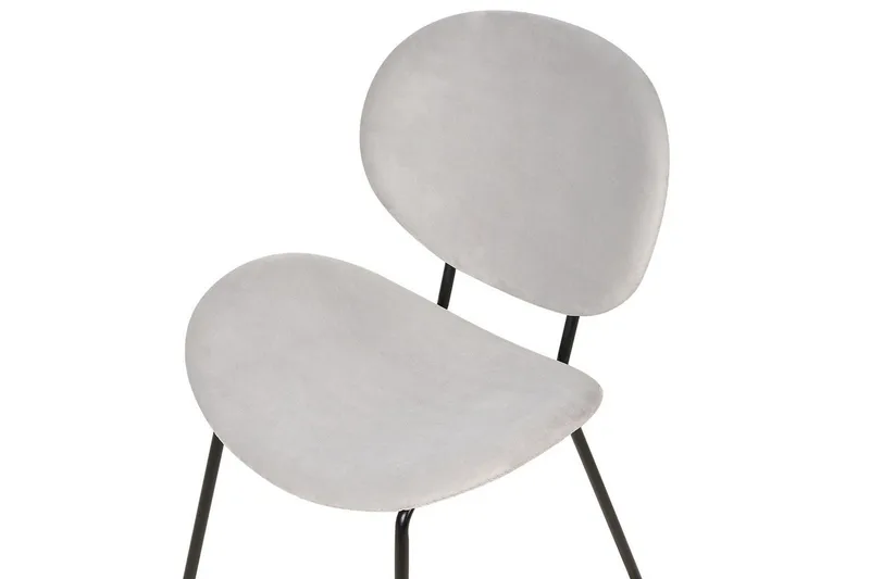 Sett med 2 spisestoler Luana - Grå, svart/Fløyel - Møbler - Stoler - Spisestuestoler & kjøkkenstoler