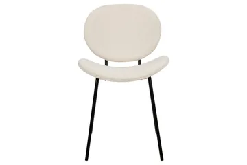 Sett med 2 spisestoler Luana - Hvit, Svart/Bouclé - Møbler - Stoler - Spisestuestoler & kjøkkenstoler