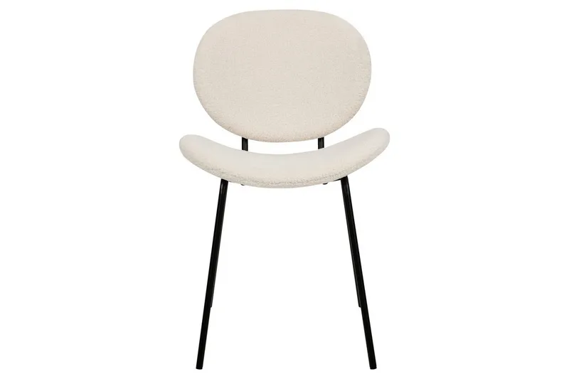 Sett med 2 spisestoler Luana - Hvit, Svart/Bouclé - Møbler - Stoler - Spisestuestoler & kjøkkenstoler