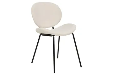 Sett med 2 spisestoler Luana - Hvit, Svart/Bouclé - Møbler - Stoler - Spisestuestoler & kjøkkenstoler