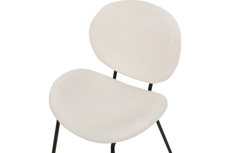 Sett med 2 spisestoler Luana - Hvit, Svart/Bouclé - Møbler - Stoler - Spisestuestoler & kjøkkenstoler