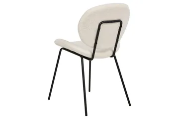 Sett med 2 spisestoler Luana - Hvit, Svart/Bouclé - Møbler - Stoler - Spisestuestoler & kjøkkenstoler