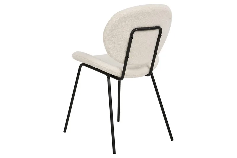 Sett med 2 spisestoler Luana - Hvit, Svart/Bouclé - Møbler - Stoler - Spisestuestoler & kjøkkenstoler