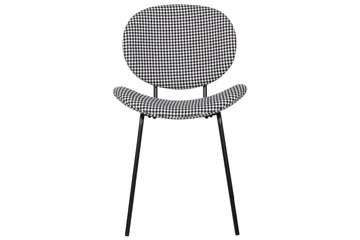 Sett med 2 spisestoler Luana - Svart, Hvit/Polyester - Møbler - Stoler - Spisestuestoler & kjøkkenstoler