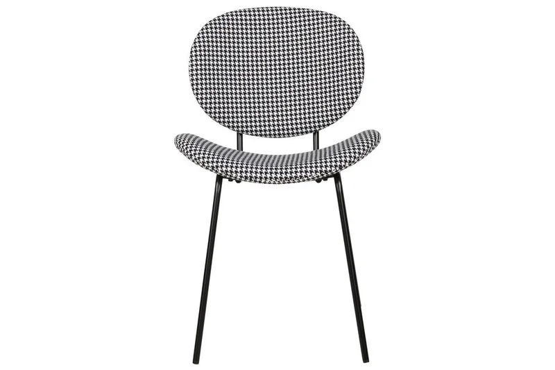 Sett med 2 spisestoler Luana - Svart, Hvit/Polyester - Møbler - Stoler - Spisestuestoler & kjøkkenstoler