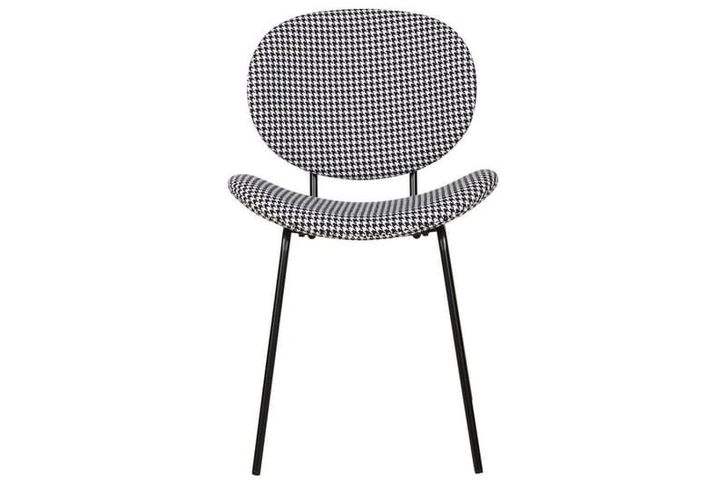 Sett med 2 spisestoler Luana - Svart, Hvit/Polyester - Møbler - Stoler - Spisestuestoler & kjøkkenstoler
