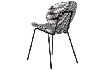 Sett med 2 spisestoler Luana - Svart, Hvit/Polyester - Møbler - Stoler - Spisestuestoler & kjøkkenstoler