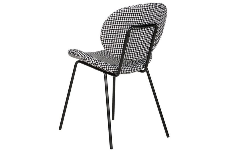 Sett med 2 spisestoler Luana - Svart, Hvit/Polyester - Møbler - Stoler - Spisestuestoler & kjøkkenstoler