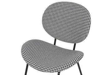 Sett med 2 spisestoler Luana - Svart, Hvit/Polyester - Møbler - Stoler - Spisestuestoler & kjøkkenstoler