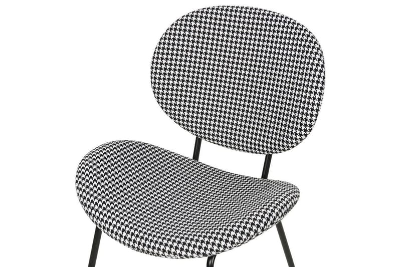 Sett med 2 spisestoler Luana - Svart, Hvit/Polyester - Møbler - Stoler - Spisestuestoler & kjøkkenstoler