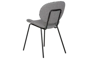 Sett med 2 spisestoler Luana - Svart, Hvit/Polyester - Møbler - Stoler - Spisestuestoler & kjøkkenstoler