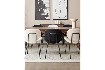 Sett med 2 spisestoler Luana - Svart/Bouclé - Møbler - Stoler - Spisestuestoler & kjøkkenstoler