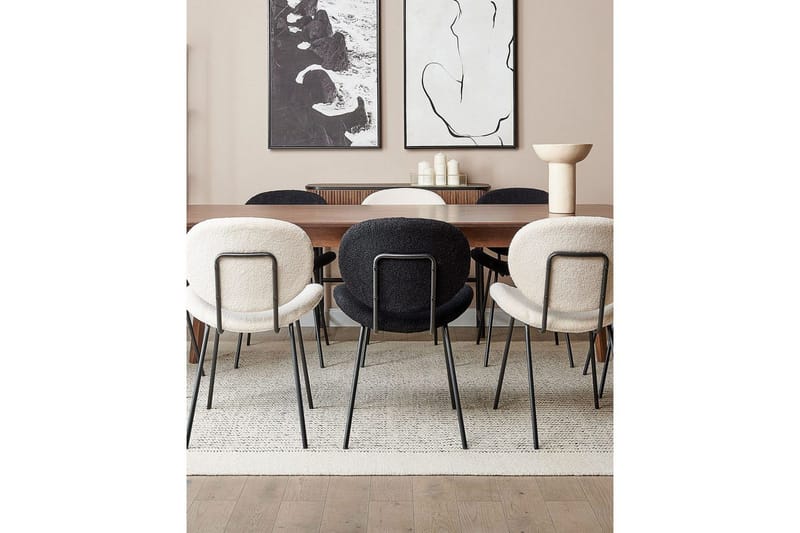 Sett med 2 spisestoler Luana - Svart/Bouclé - Møbler - Stoler - Spisestuestoler & kjøkkenstoler