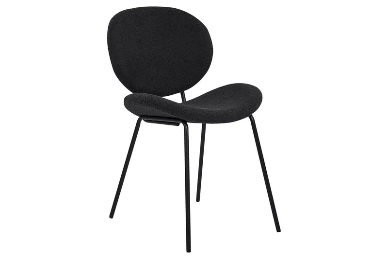 Sett med 2 spisestoler Luana - Svart/Bouclé - Møbler - Stoler - Spisestuestoler & kjøkkenstoler