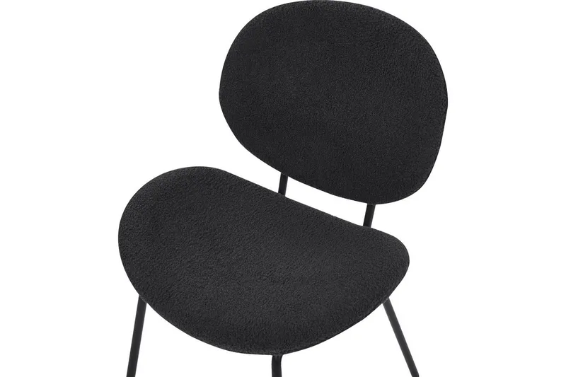 Sett med 2 spisestoler Luana - Svart/Bouclé - Møbler - Stoler - Spisestuestoler & kjøkkenstoler