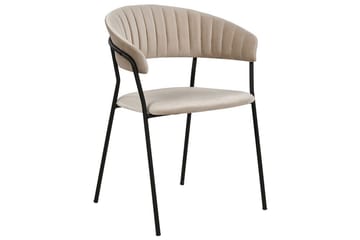 Sett med 2 spisestoler Mariposa - Beige, svart/Fløyel - Møbler - Stoler - Spisestuestoler & kjøkkenstoler