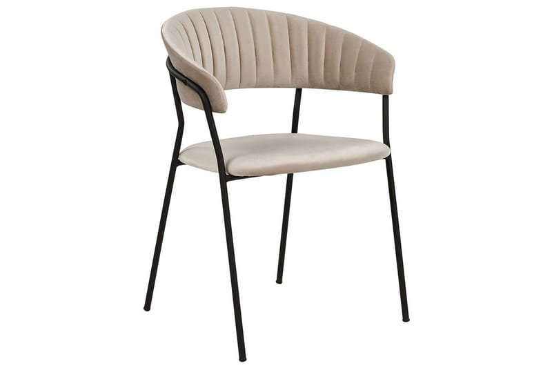 Sett med 2 spisestoler Mariposa - Beige, svart/Fløyel - Møbler - Stoler - Spisestuestoler & kjøkkenstoler