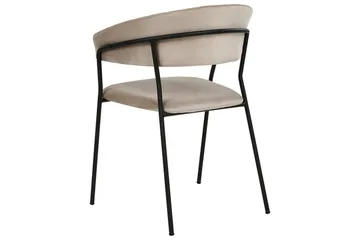 Sett med 2 spisestoler Mariposa - Beige, svart/Fløyel - Møbler - Stoler - Spisestuestoler & kjøkkenstoler