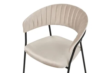 Sett med 2 spisestoler Mariposa - Beige, svart/Fløyel - Møbler - Stoler - Spisestuestoler & kjøkkenstoler