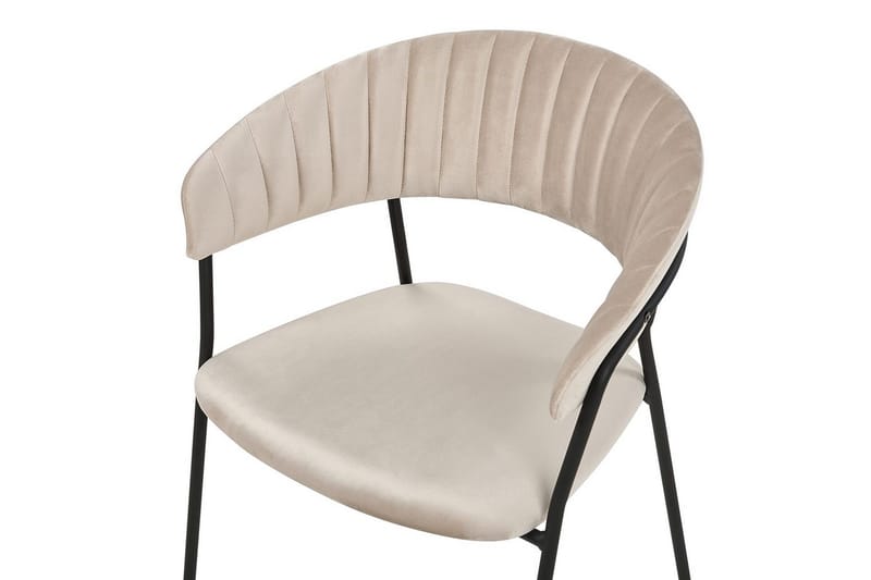 Sett med 2 spisestoler Mariposa - Beige, svart/Fløyel - Møbler - Stoler - Spisestuestoler & kjøkkenstoler