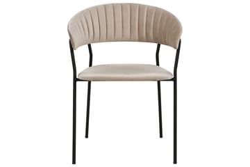 Sett med 2 spisestoler Mariposa - Beige, svart/Fløyel - Møbler - Stoler - Spisestuestoler & kjøkkenstoler