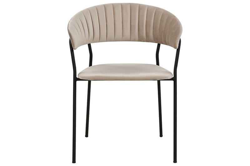 Sett med 2 spisestoler Mariposa - Beige, svart/Fløyel - Møbler - Stoler - Spisestuestoler & kjøkkenstoler