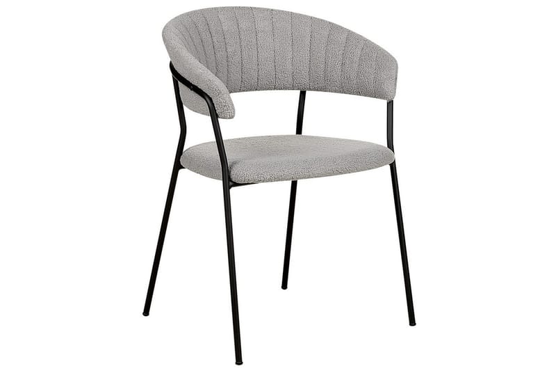 Sett med 2 spisestoler Mariposa - Grå, svart/Bouclé - Møbler - Stoler - Spisestuestoler & kjøkkenstoler