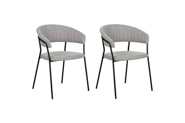 Sett med 2 spisestoler Mariposa - Grå, svart/Bouclé - Møbler - Stoler - Spisestuestoler & kjøkkenstoler