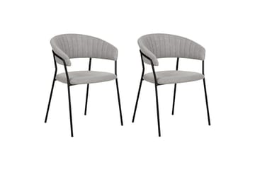 Sett med 2 spisestoler Mariposa - Grå, svart/Bouclé - Møbler - Stoler - Spisestuestoler & kjøkkenstoler