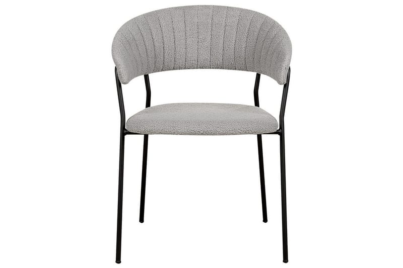 Sett med 2 spisestoler Mariposa - Grå, svart/Bouclé - Møbler - Stoler - Spisestuestoler & kjøkkenstoler
