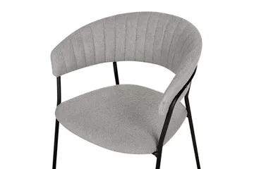 Sett med 2 spisestoler Mariposa - Grå, svart/Bouclé - Møbler - Stoler - Spisestuestoler & kjøkkenstoler