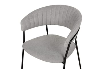 Sett med 2 spisestoler Mariposa - Grå, svart/Bouclé - Møbler - Stoler - Spisestuestoler & kjøkkenstoler