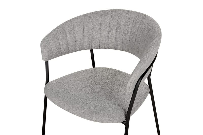 Sett med 2 spisestoler Mariposa - Grå, svart/Bouclé - Møbler - Stoler - Spisestuestoler & kjøkkenstoler